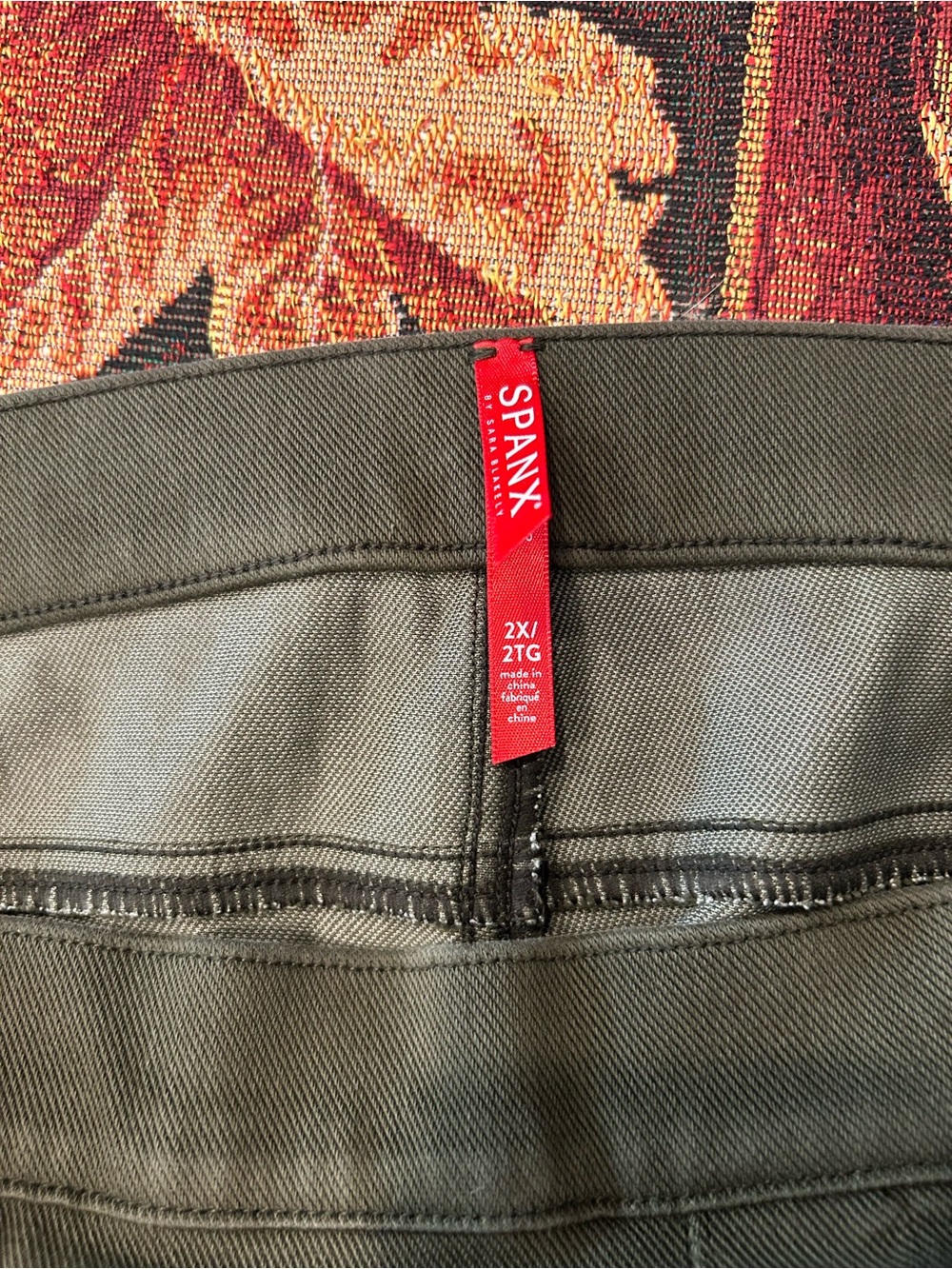 SPANX Olive Green Stretch Pull-On Pants Size 2X